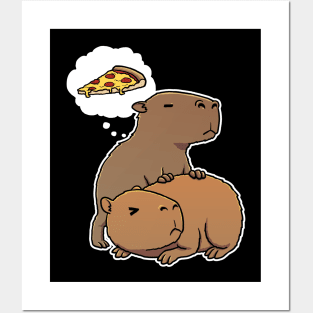 Capybara hungry for Pepperoni Pizza Posters and Art